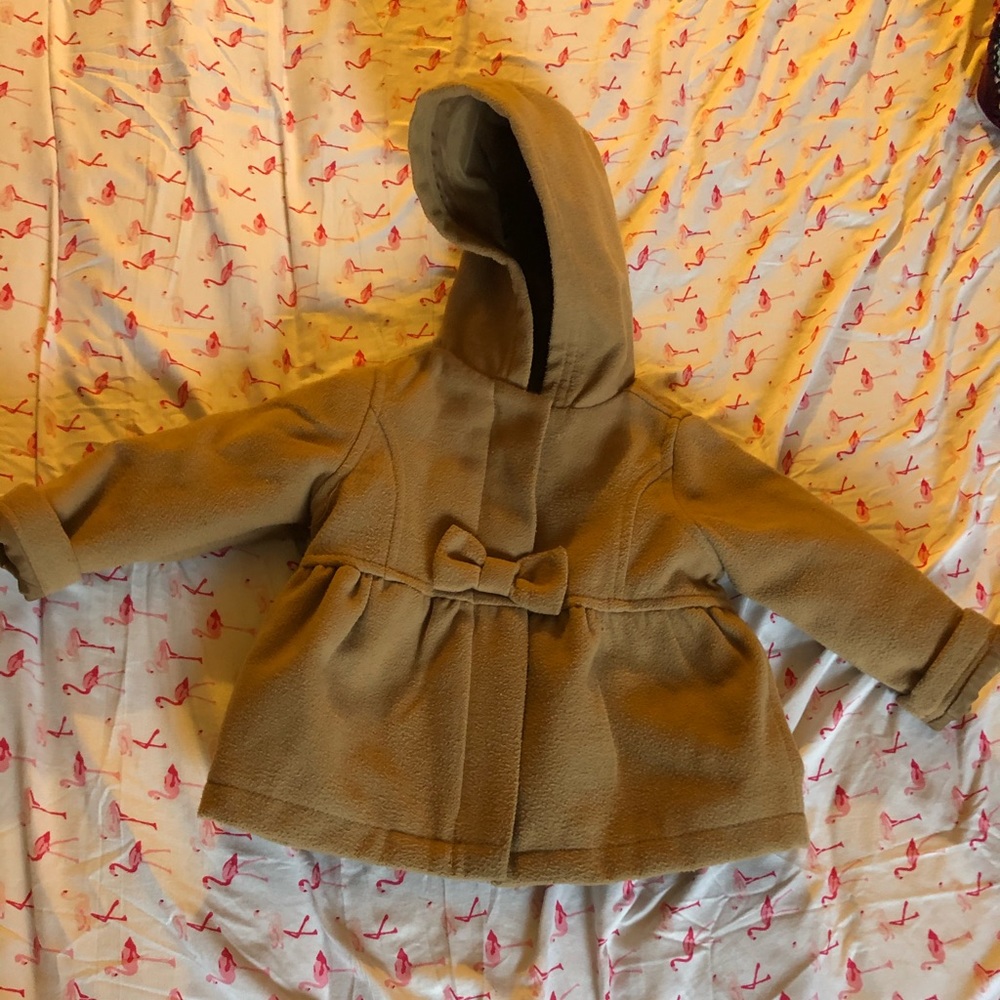 Toddler Girls Pea Coat with Bow